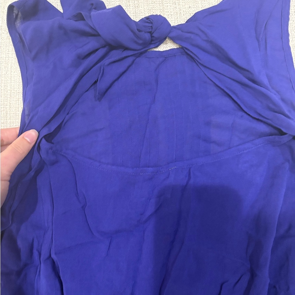 Chic Royal Blue/Purple Sleeveless Blouse - Picture 3 of 7